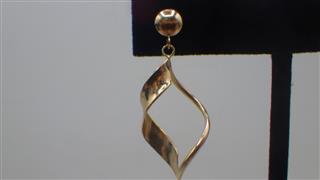 14K Yellow Gold Earrings 1.4g, Marked: 14K on stem